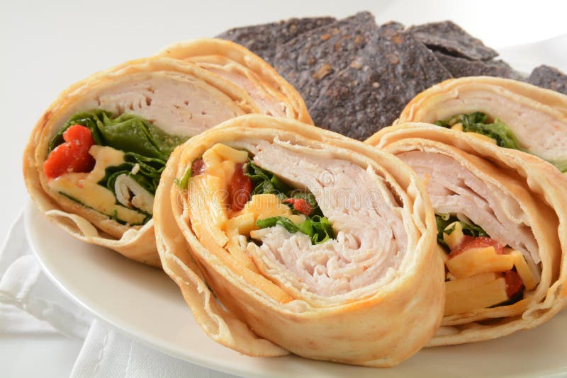 Turkey wrap sandwich stock photo. Image of corn, paper 46527612