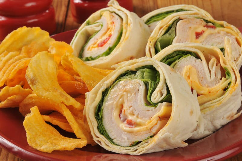 Turkey Wrap Sandwich Close Up Stock Image Image of lettuce