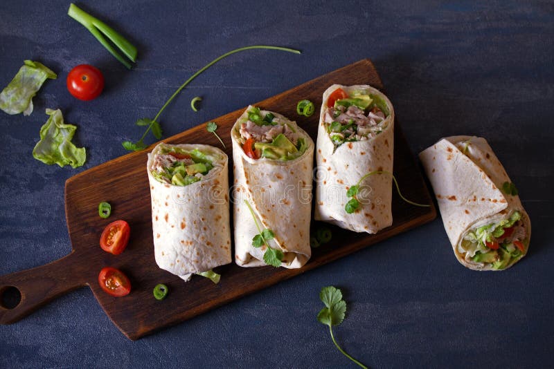 Turkey Wraps stock image. Image of tasty, lunch, meat - 1114279
