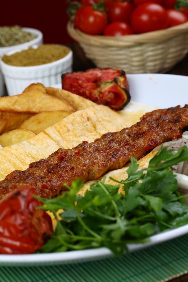 Turkish Adana - Urfa Kebab stock image. Image of arabic - 106134059