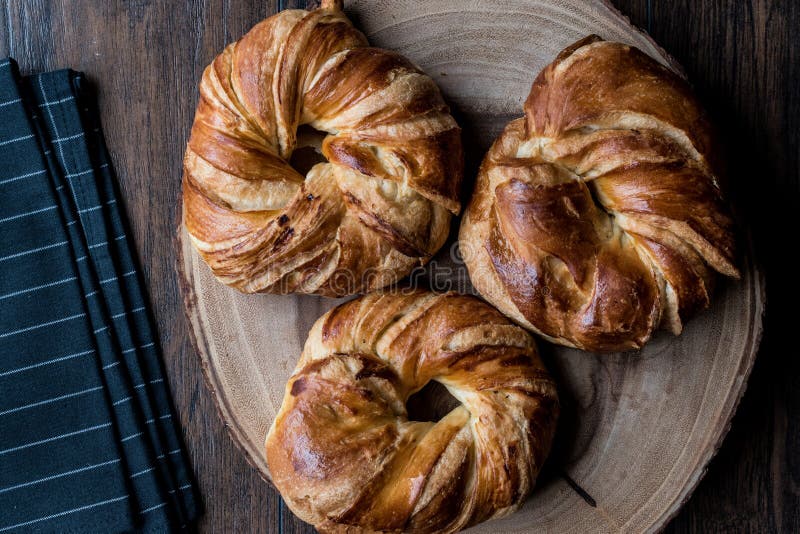 Turkish Bagel Acma / Croissant stock image
