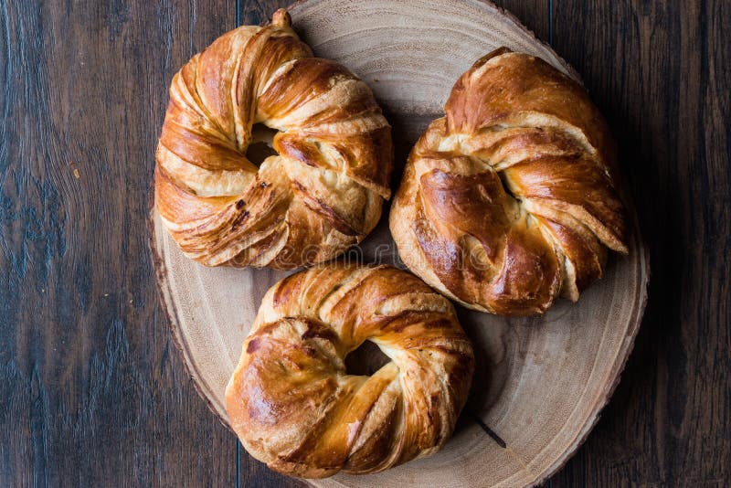 Turkish Bagel Acma / Croissant royalty free stock photos