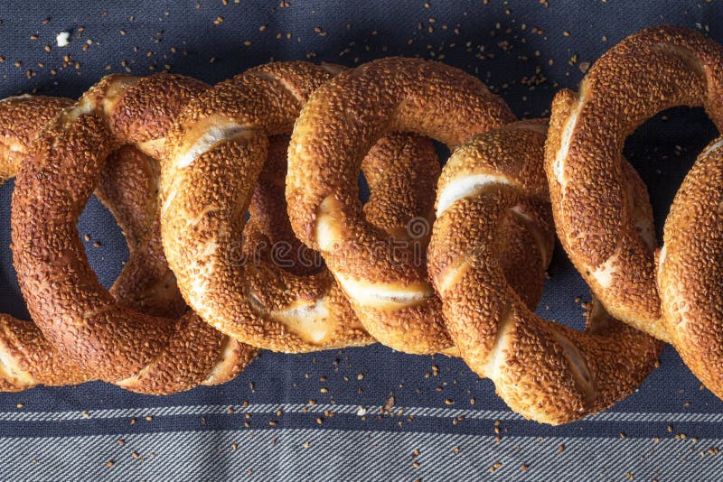 Turkish bagel on cloth royalty free stock photos