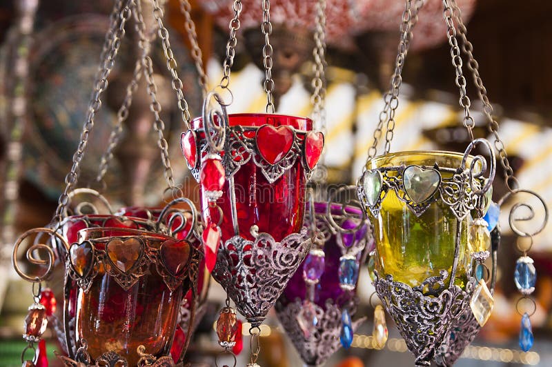 Turkish Candle Holders in a Bazaar Stock Image Image of wellbeing