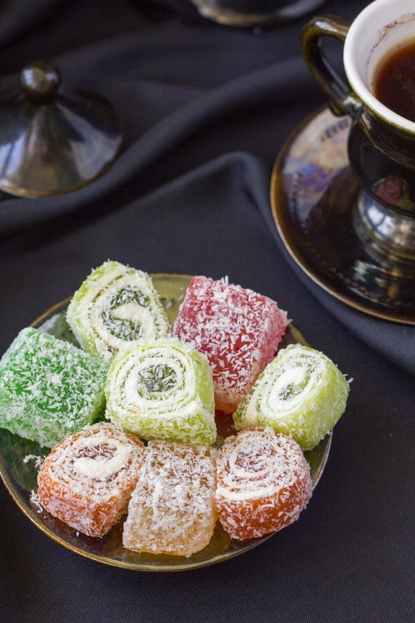 Turkish Deligh Set. Assorted Traditional Turkish Delight on Light