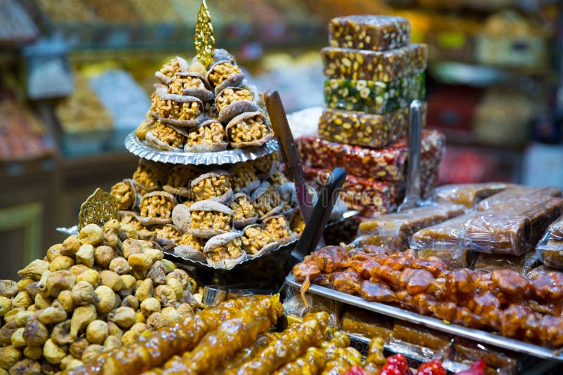 Turkish desser Baklava with pistachio, honey and walnut. Tasty turkish delights.