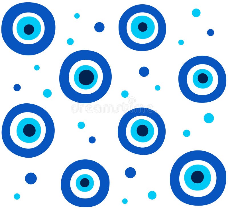 Turkish Evil Eye pattern. Nazar Boncugu, Turkish Evil Eye. Abstract blue eye seamless pattern. Vector art background texture illustration