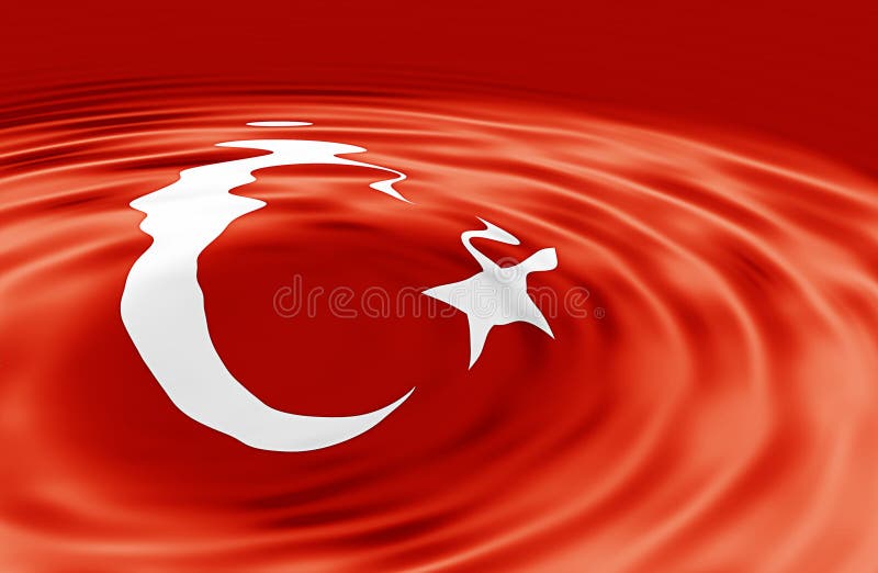 Turkish Flag on Wave