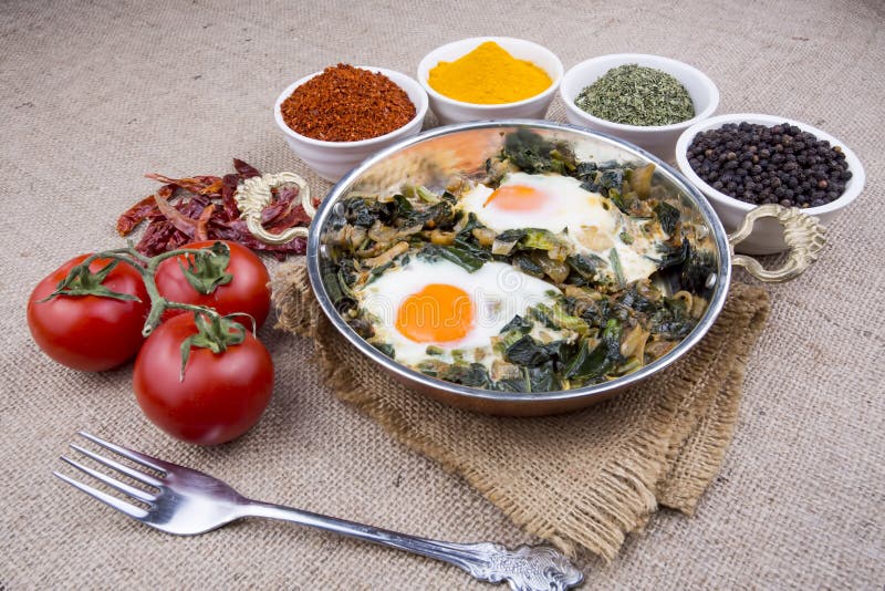 Turkish Food Spinach with Egg. Organic Food Stock Image Image of