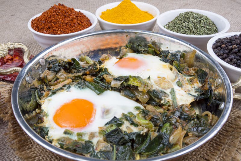 Turkish Food Spinach with Egg. Organic Food Stock Image Image of