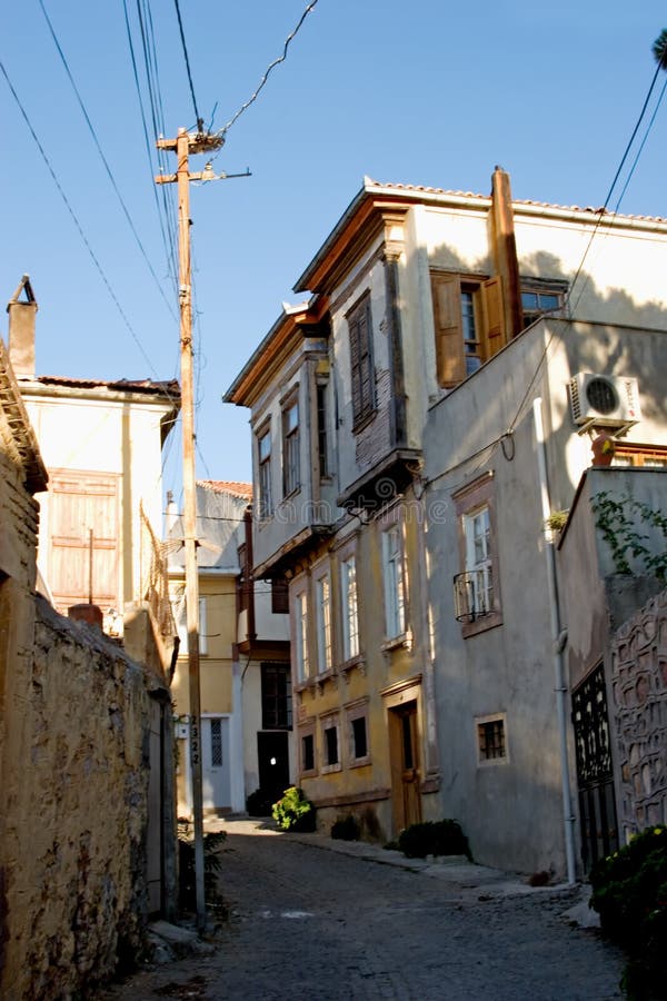 Turkish homes in Ayvalik stock photo. Image of style, street 6164196