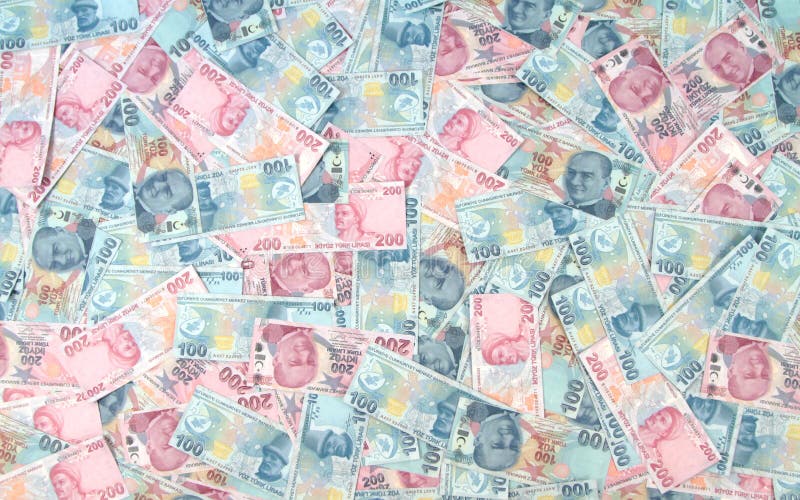 Turkish Lira Banknotes TRY Or TL 100 TL And 200 TL Stock Photo turkish-lira-banknotes-try-or-tl-100-tl-and-200-tl-stock-photo
