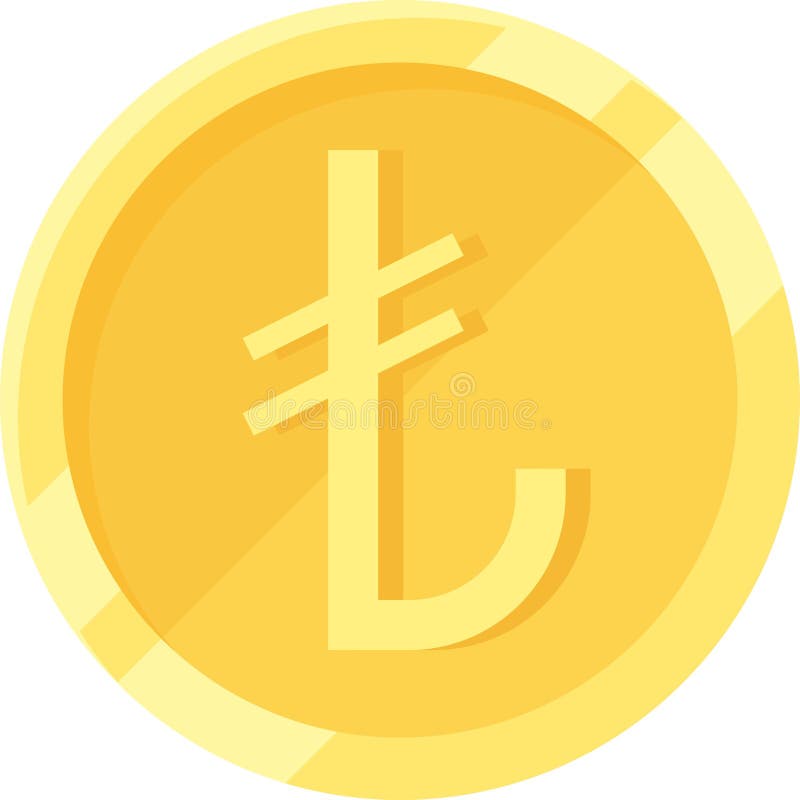 Turkish Lira Coin Icon, Currency of Turkey Stock Vector Illustration