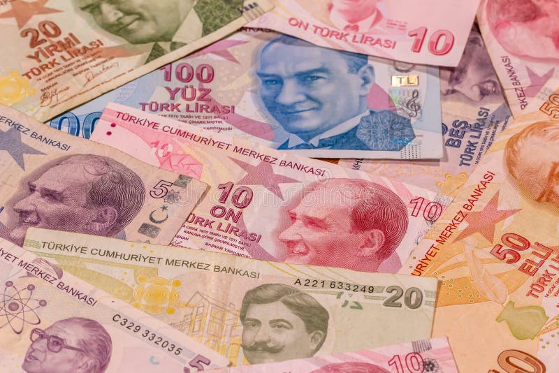 Turkish Lira TL. TRY Banknotes and Coins Stock Image - Image of payment ...