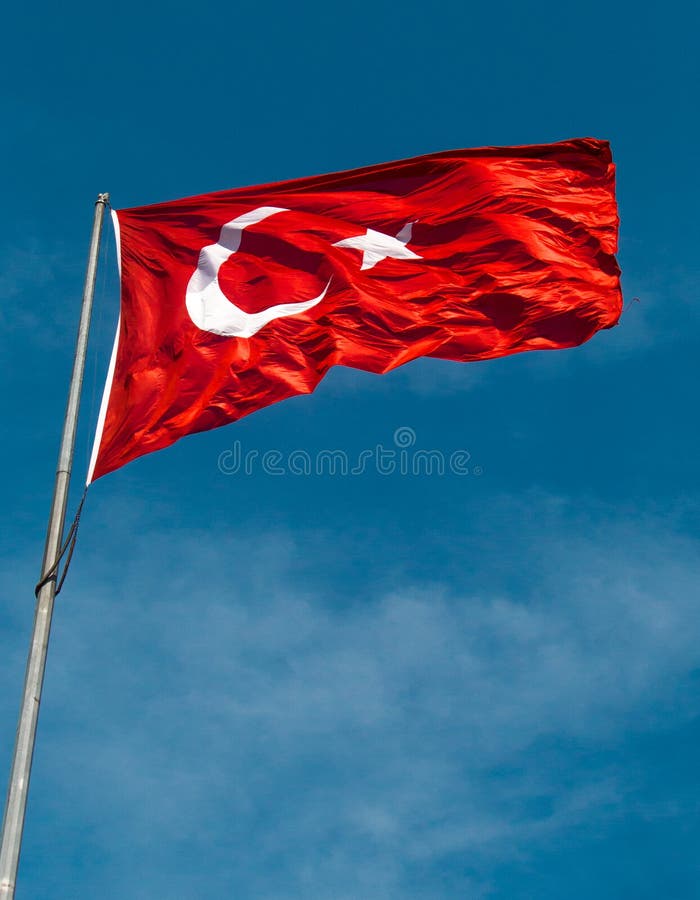 Turkish National Flag in View Stock Photo Image of tourism, crescent
