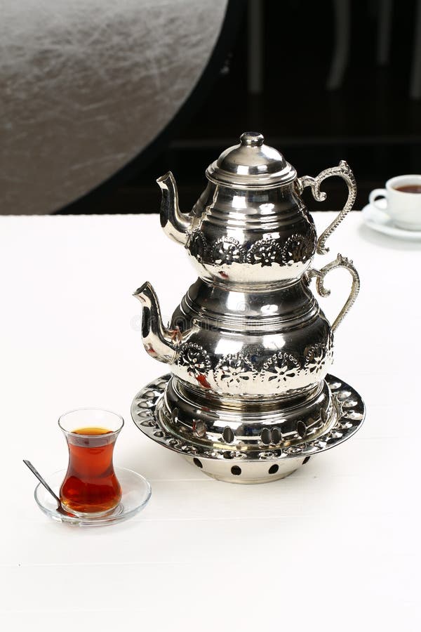 Turkish Tea and Teapot stock image. Image of blacktea 96066145