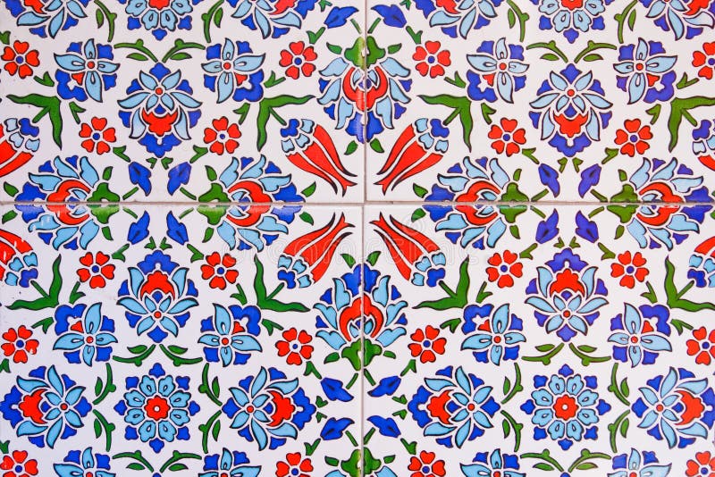 Decorative turkish tiles on a wall