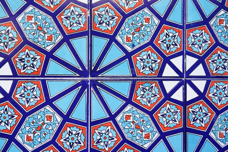 Decorative turkish tiles on a wall