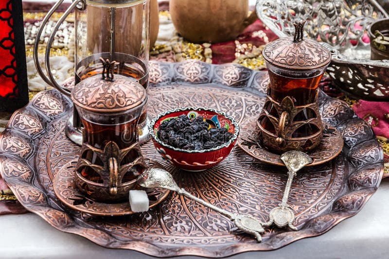 Turkish Traditional Tea Table Appointments, Turkey Stock Image Image
