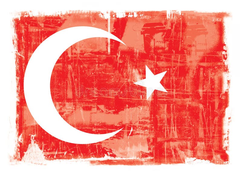 Turkse nationale vlag stock illustratie