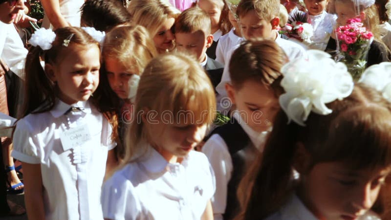 Turma escolar na linha