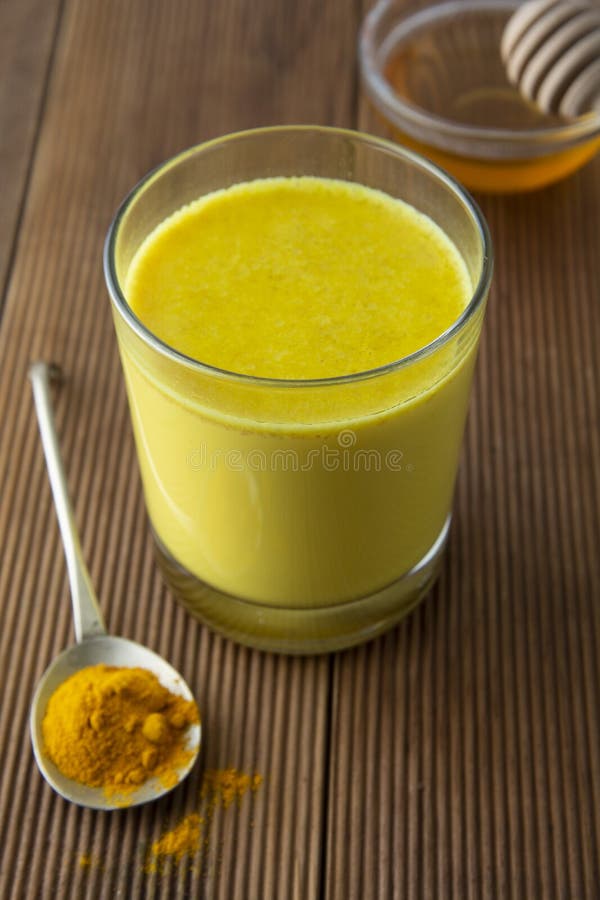 Turmeric Golden Milk. Healthy Drink Made with Turmeric and Honey