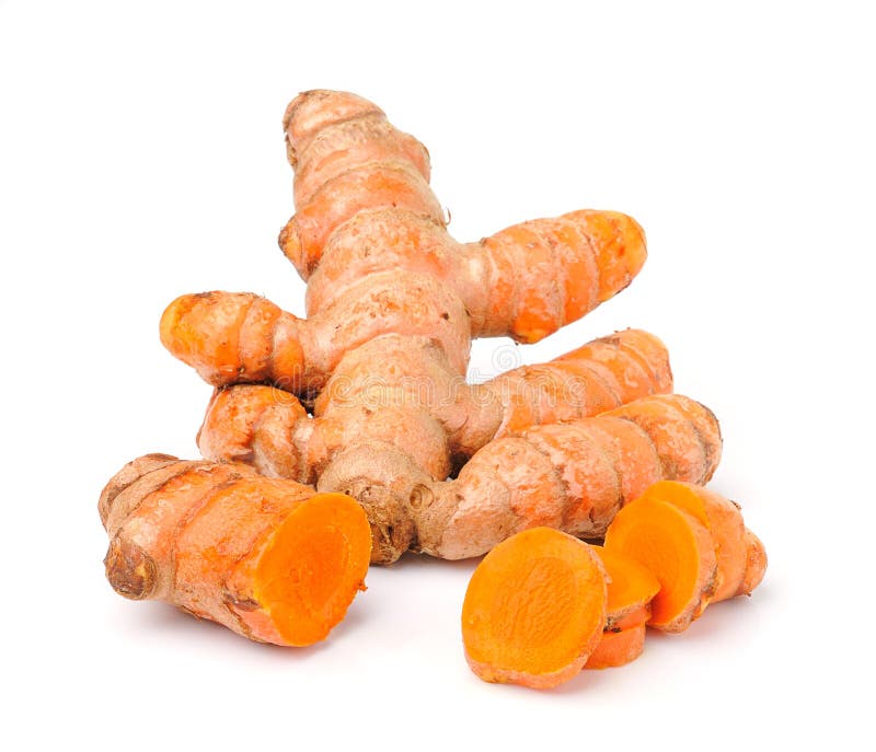 Turmeric Herb on White Background Stock Image Image of background