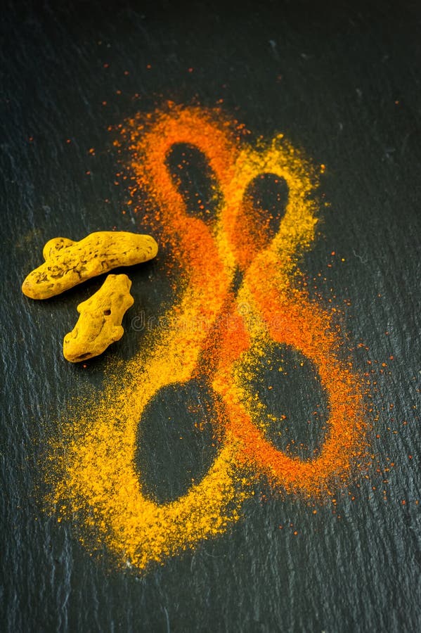 Turmeric Powder and Chili Pepper Stock Image Image of black, ingredient 31963867
