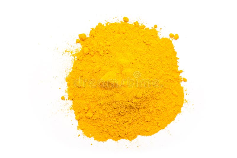 Turmeric Powder Pile On White stock photos