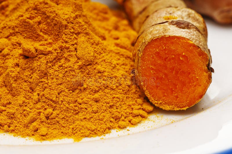 Turmeric, root and powder stock image. Image of ingredient 23282237