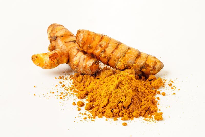 Turmeric whole and powder stock photo Turmeric whole and powder stock photo