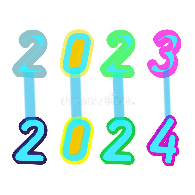 2023 Turn 2024. Happy New Year Stock Illustration Illustration of