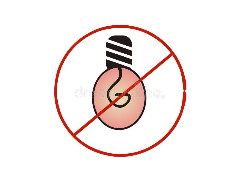 Turn Off the Light. Vector Illustration of a Warning Don T Turn on the