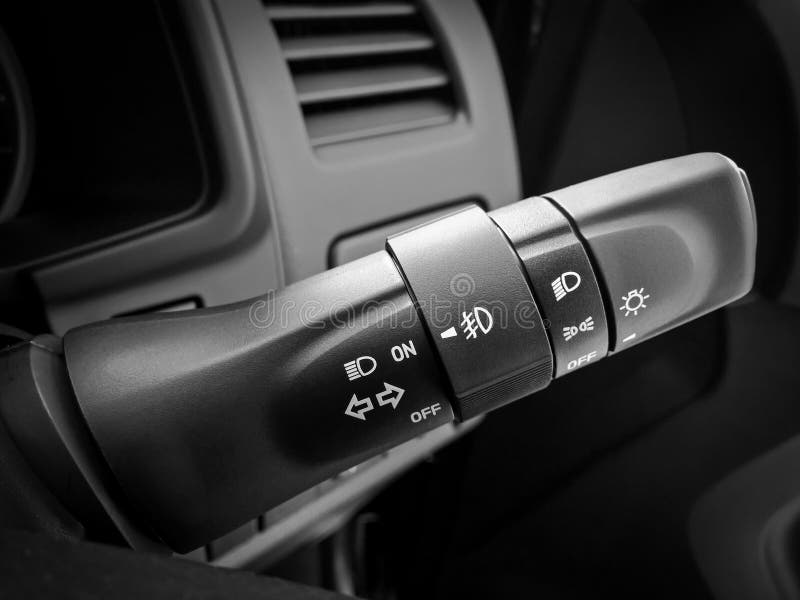 Turn signal switch black and white stock image Turn signal switch black and white stock image
