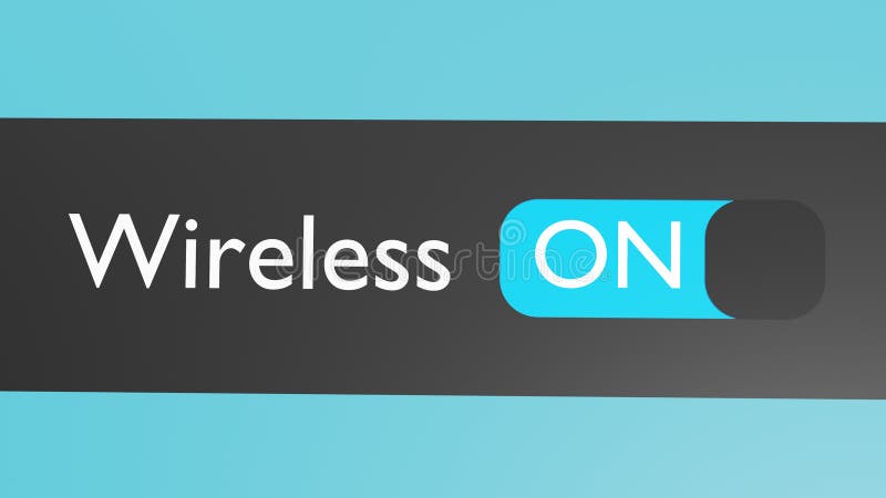 Turn on Wireless access button, slider. Wireless Internet, server connection. 3d render. royalty free illustration