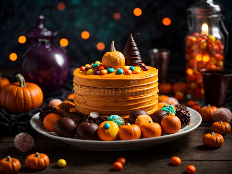 Sweet Spellbinding Spectacle: Halloween Candy Wonderland! Stock ...