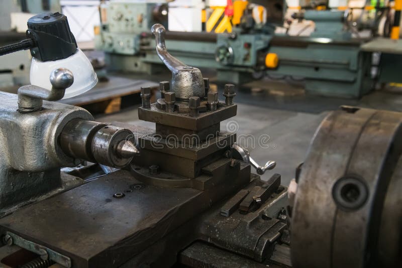 Turning Machine in the Shop Stock Image Image of steel,