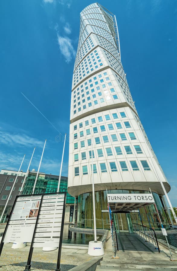 Turning Torso facade - facility vertical view royalty free stock photos