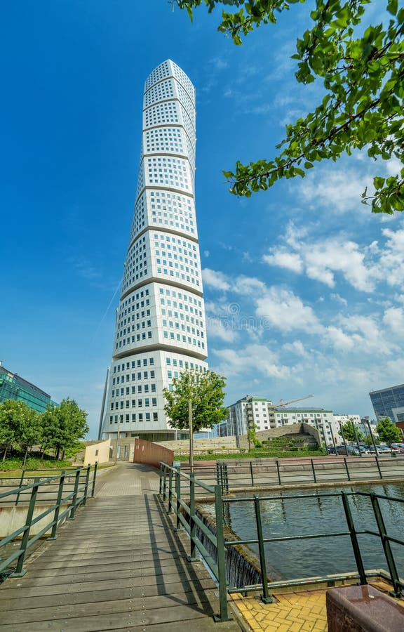 Turning Torso facade - southern vertical view stock photos