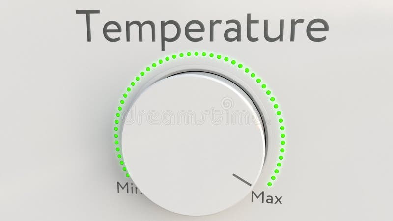 Turning White Hi Tech Knob With Temperature Inscription From Minimum To Maximum Conceptual 3d Rendering Stock Illustration Illustration Of Rotate Maximum 92724068