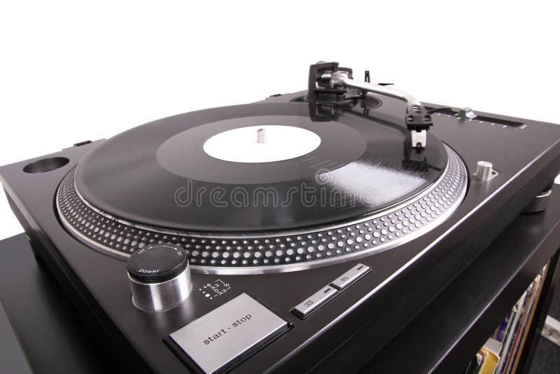 Turntable with needle on record