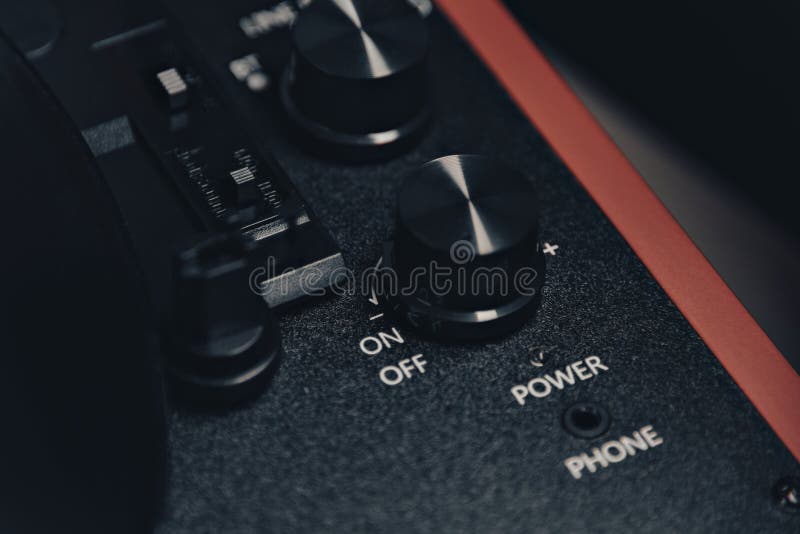 Turntable Plays a Vinyl Record. Black Platter Stock Photo Image of