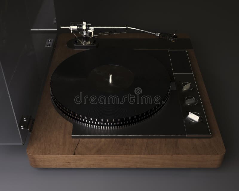 Turntable and Tone Arm stock illustration. Illustration of audio