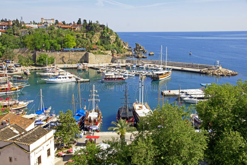 Turquia. Cidade de Antalya. Porto foto de stock Turquia. Cidade de Antalya. Porto foto de stock