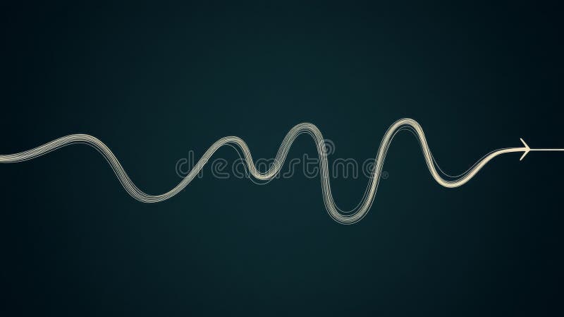 Turquoise Abstract Line Graph on Navy Blue, Upward Arrow Shows Growth, Vector Illustration royalty free illustration