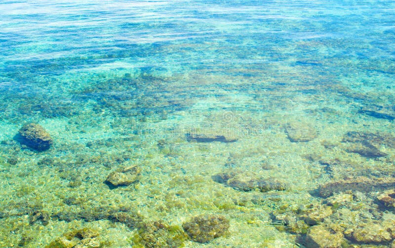 Turquoise blue sea water on white coral seashore. White beach of tropical island. stock photography Turquoise blue sea water on white coral seashore. White beach of tropical island. stock photography
