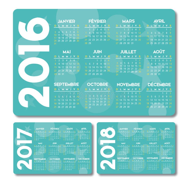 Turquoise calendar french