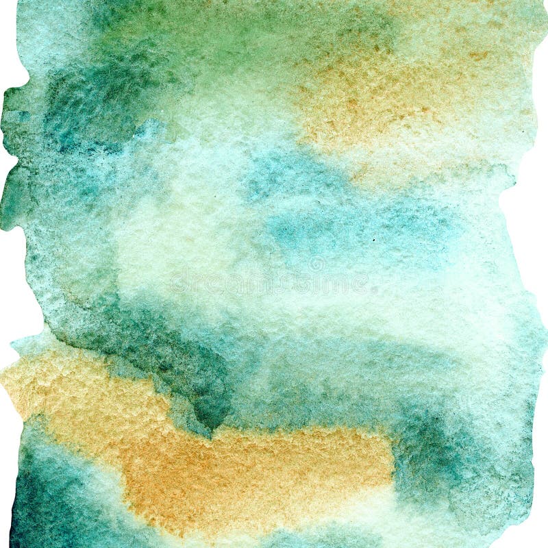 Turquoise and green abstract watercolor texture background. Hand drawn golden texture business card design stock photography Turquoise and green abstract watercolor texture background. Hand drawn golden texture business card design stock photography