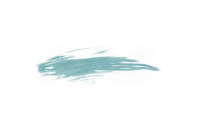Turquoise ink smear isolated brush for art painting stock photo