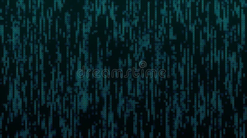 Turquoise mosaic background in technology concept. Abstract green LED squares. Technology digital square turquoise color vector illustration